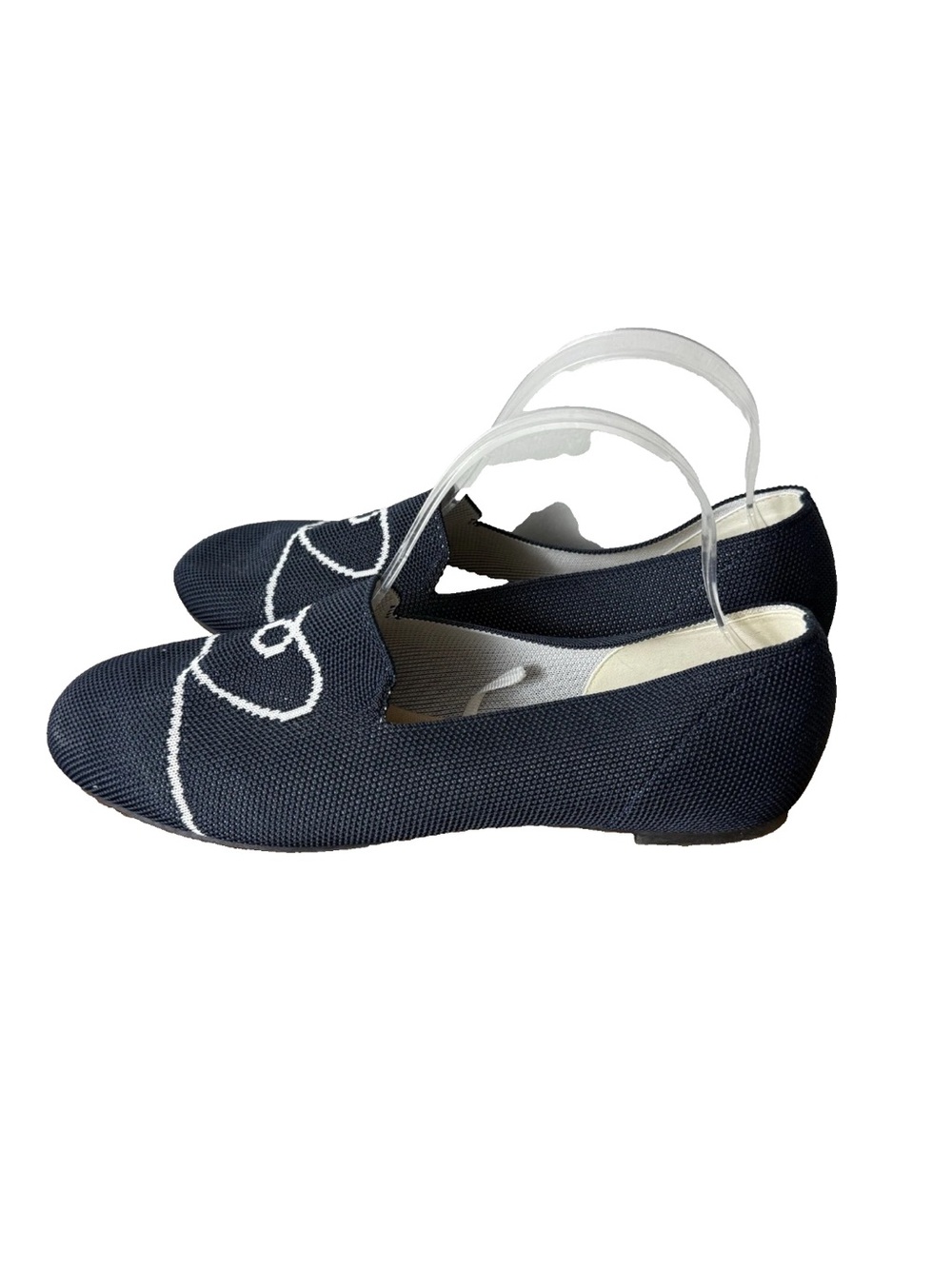 Serra Knit Slip-On Loafers Women's Size 9 Navy Blue Heart Graphic Lightweight
